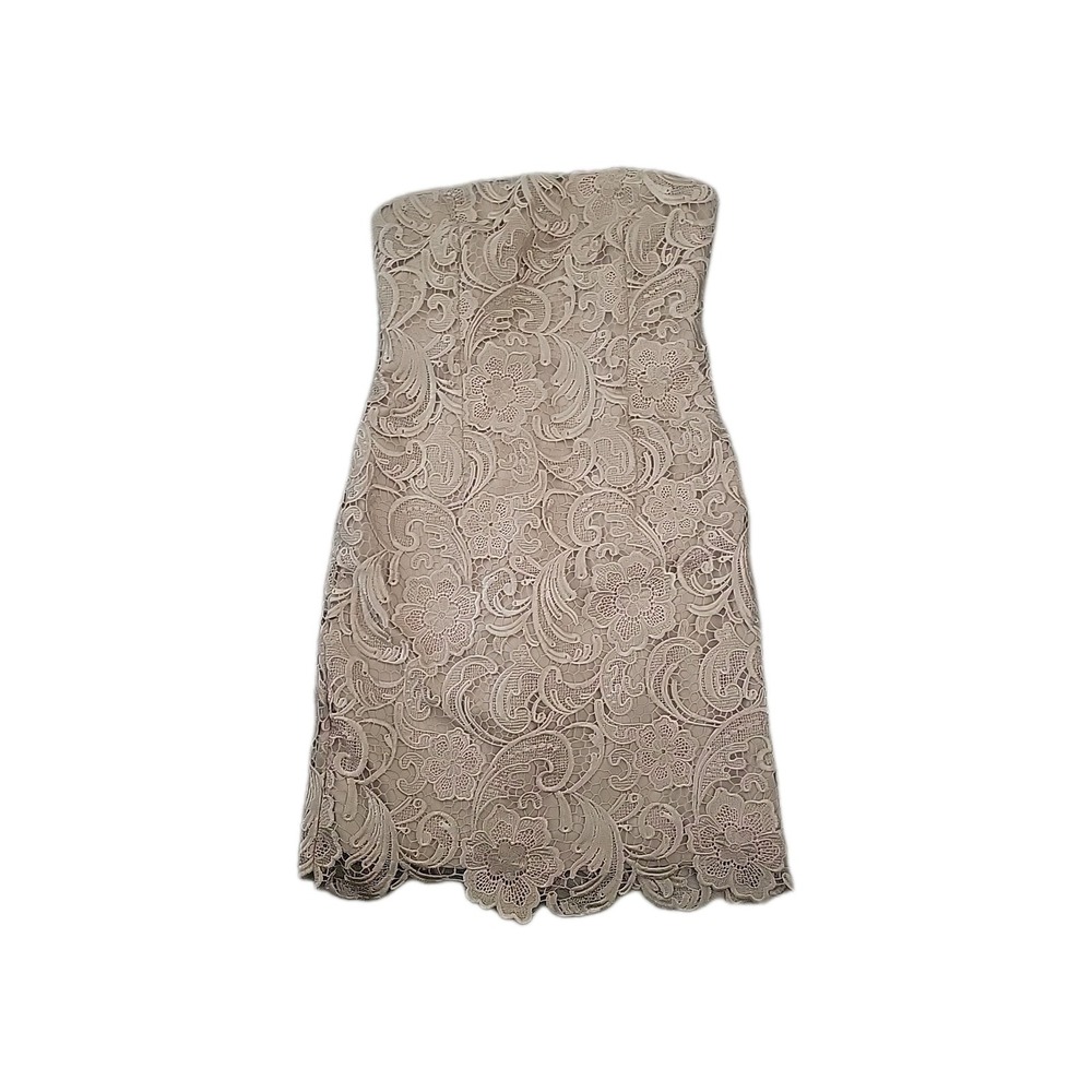 ADRIENNE PAPELL 2P Lace Cutout Embroidered Dress Halter‎ Wedding Layered Luxury